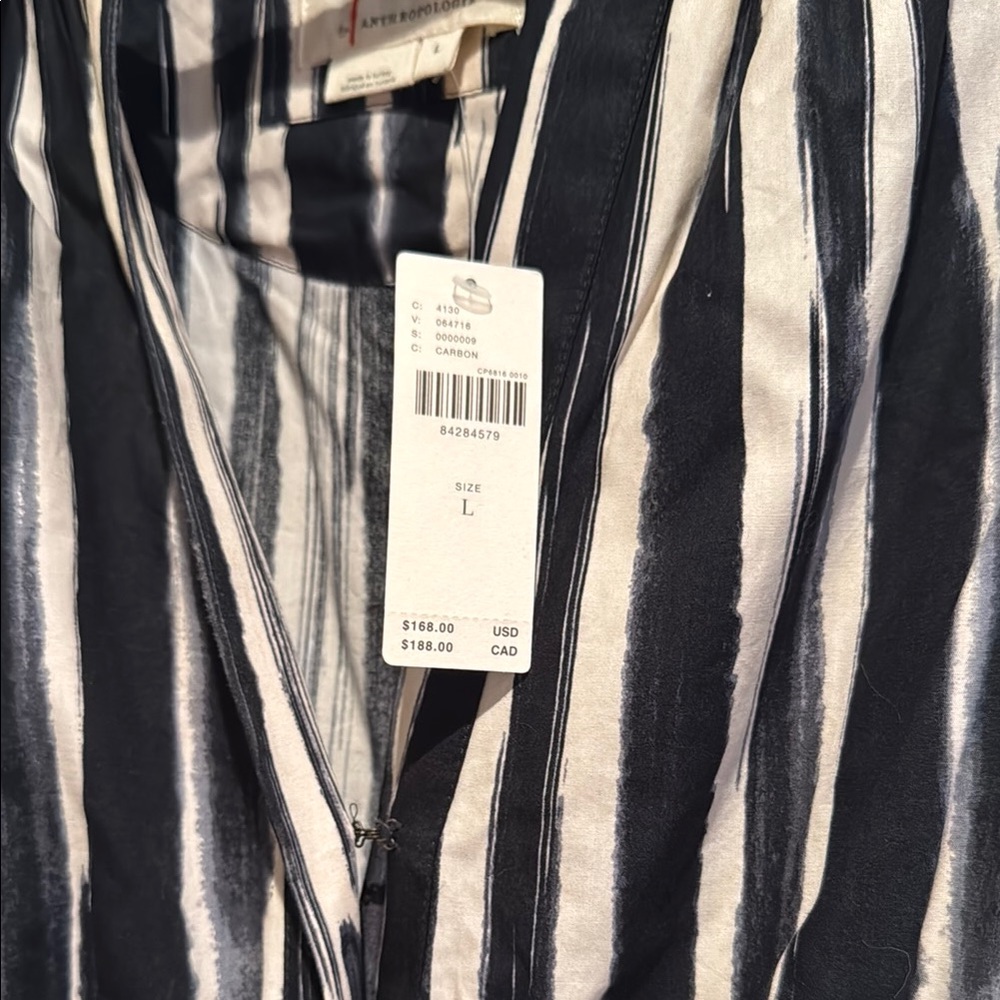 Anthropologie Dark Navy and White Dress NEW - Picture 3 of 5
